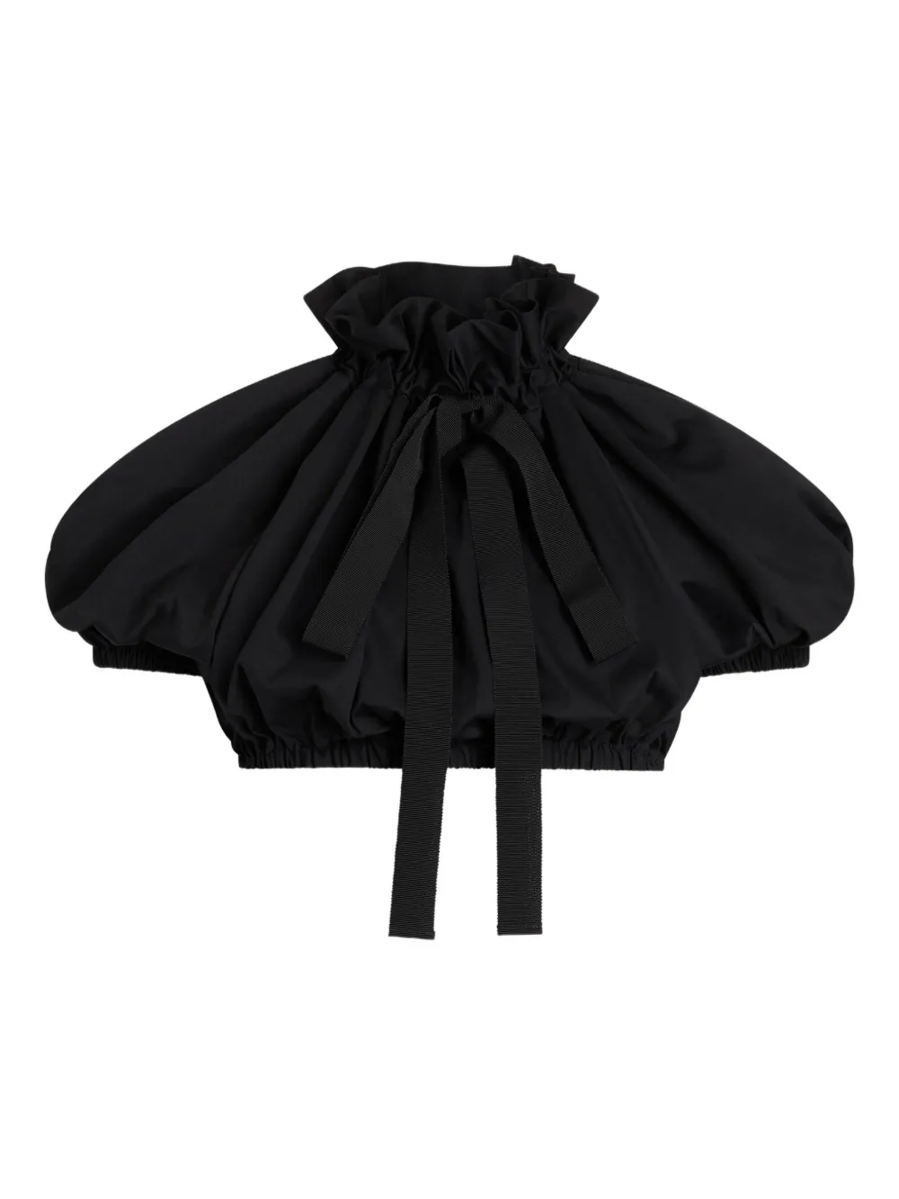 Patou Top crop con ruches - Nero