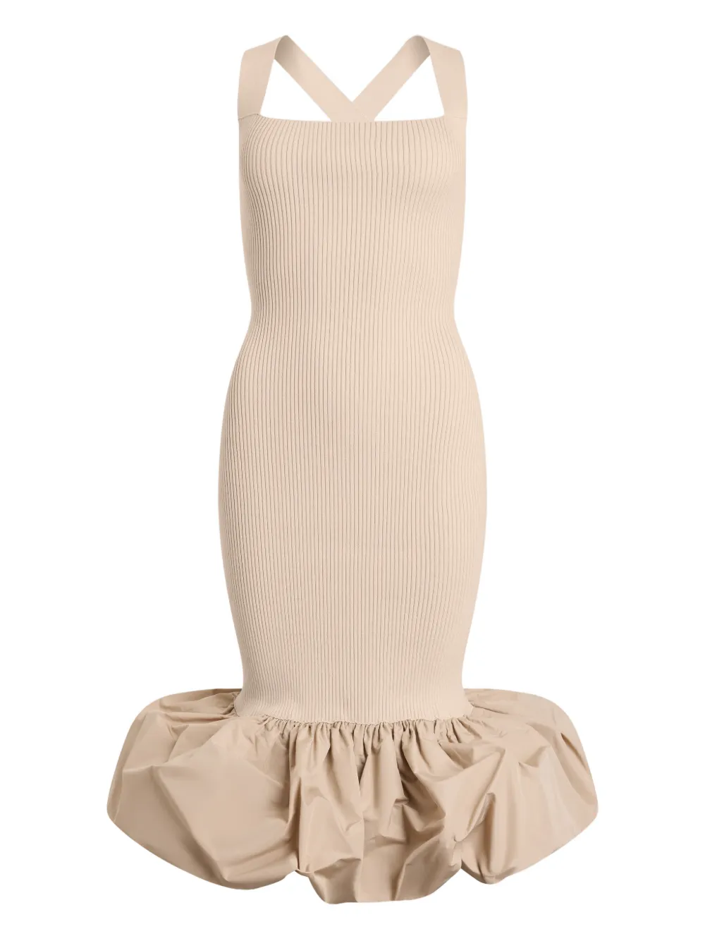 Patou Abito midi con ruches - Toni neutri