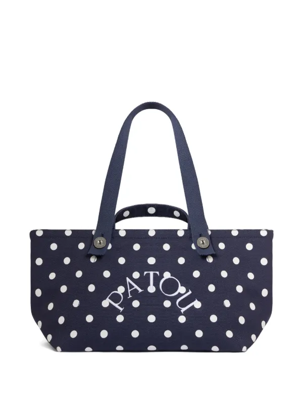 Patou PM Trapeze Tote Bag in Blue