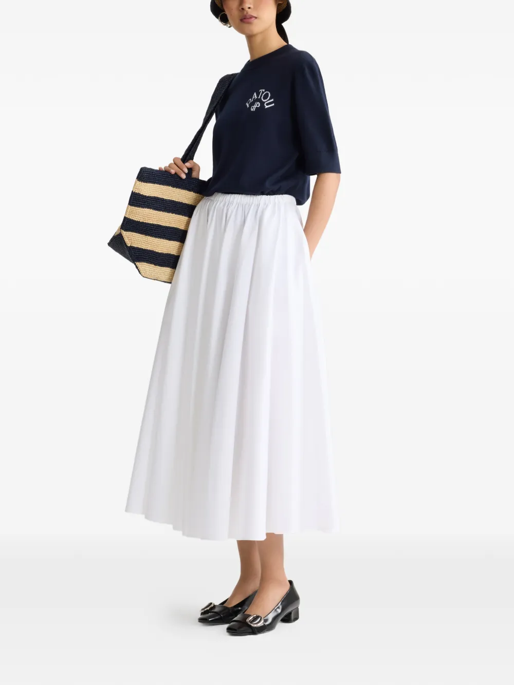  Patou Bow-detail Short-sleeved Top - Blue 