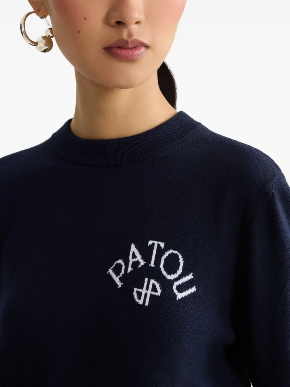 Patou Trui met strikdetail en korte mouwen Blauw
