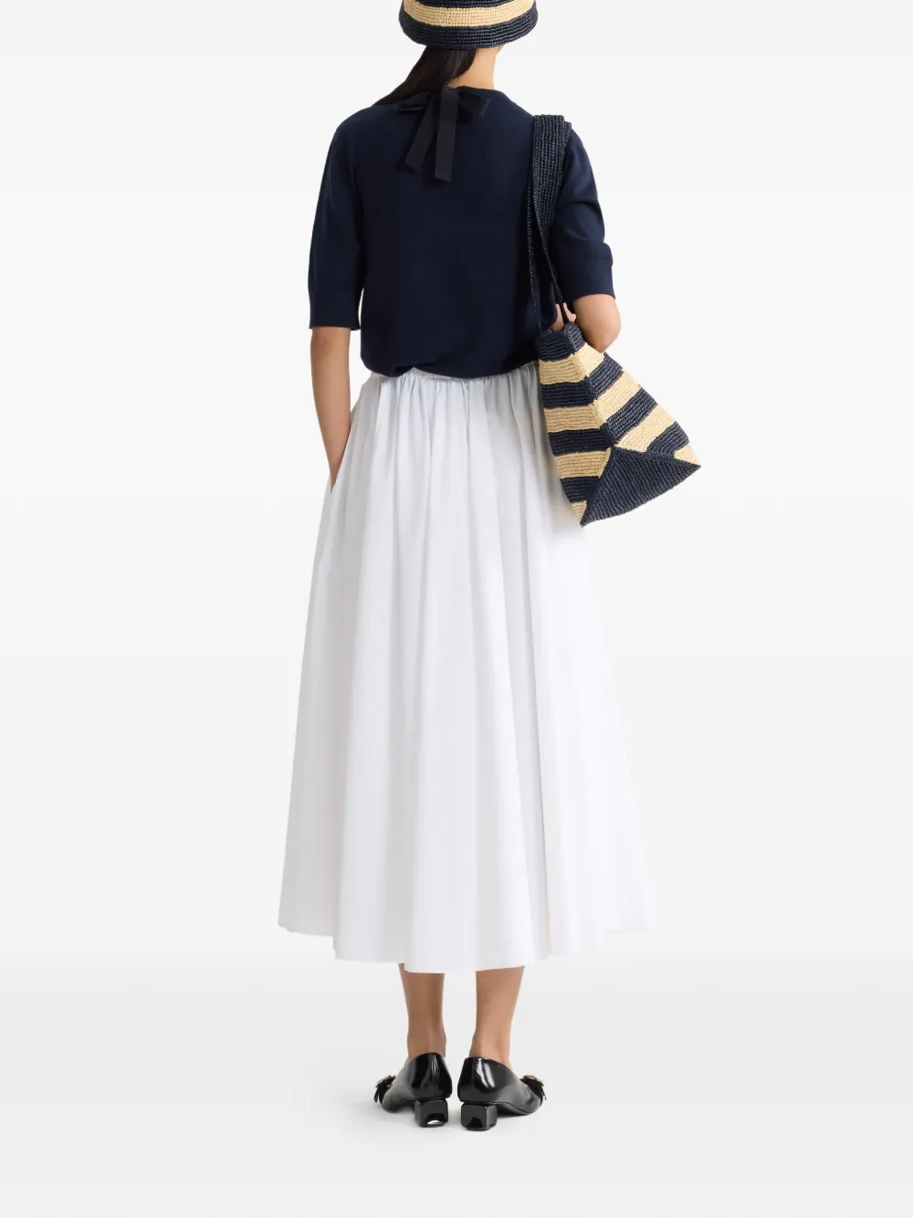 Patou Bow-detail Short-sleeved Top - Blue 