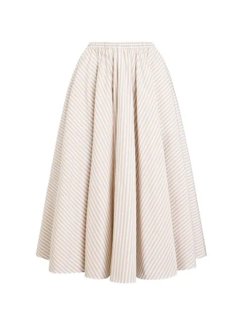 Patou elasticated-waist striped midi skirt
