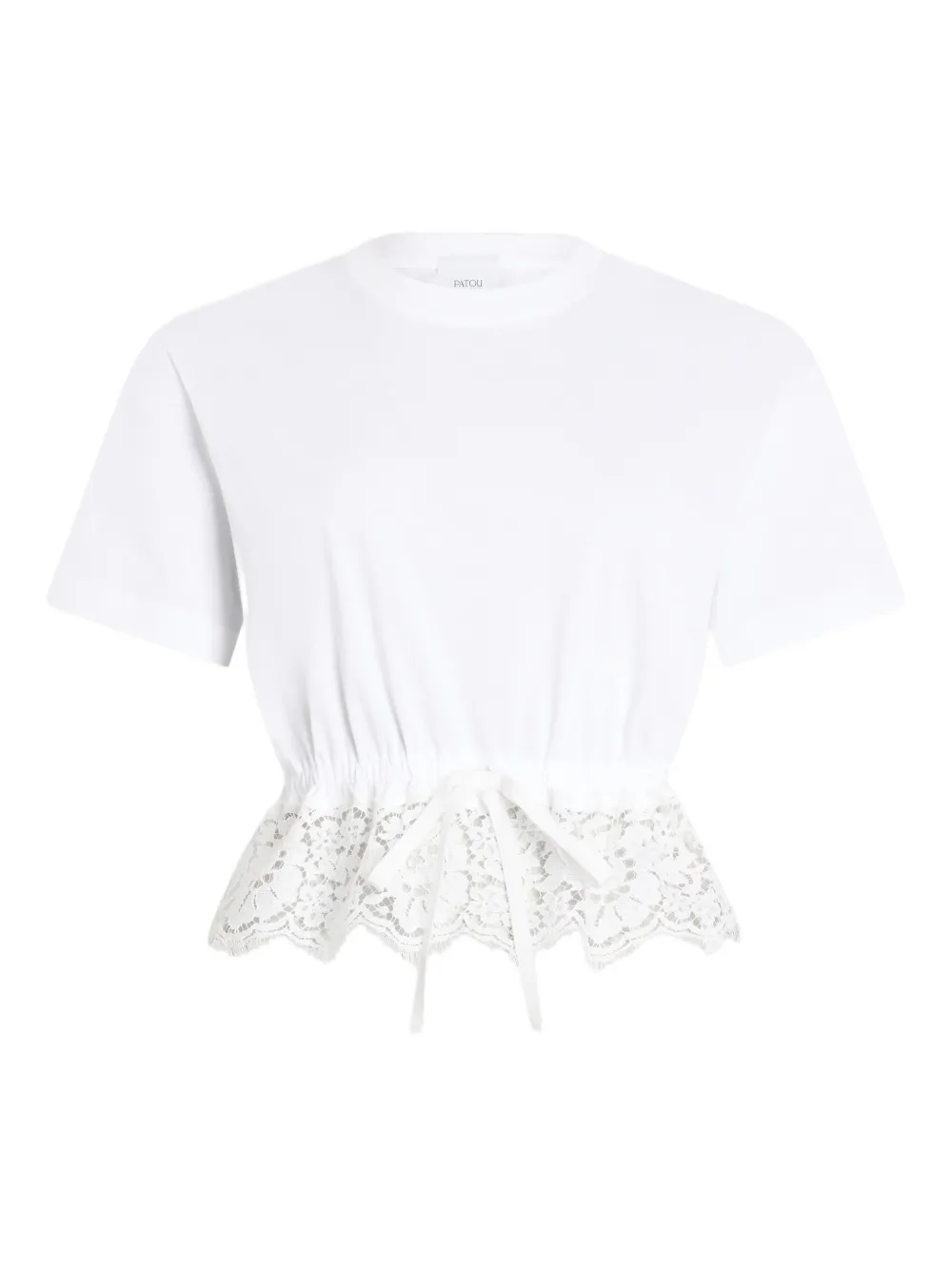 Patou T-shirt con orlo in pizzo - Bianco