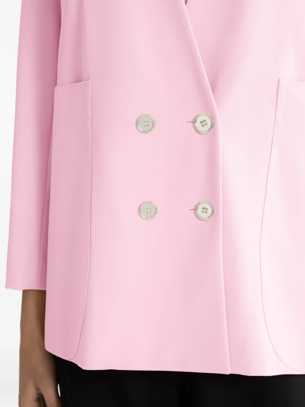Double-Breasted No Collar Blazer