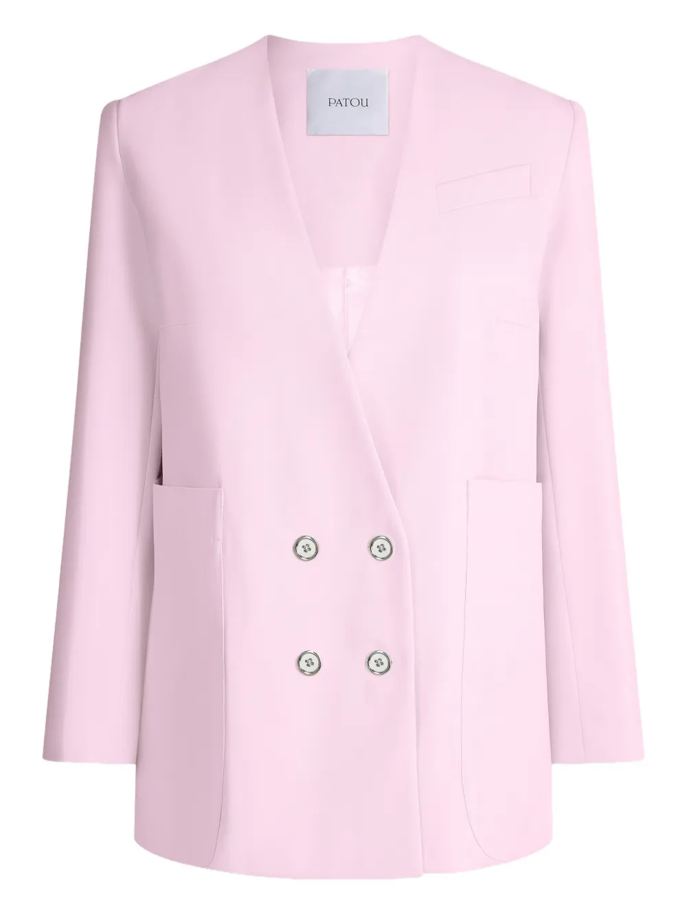 Patou Blazer doppiopetto senza colletto - Rosa