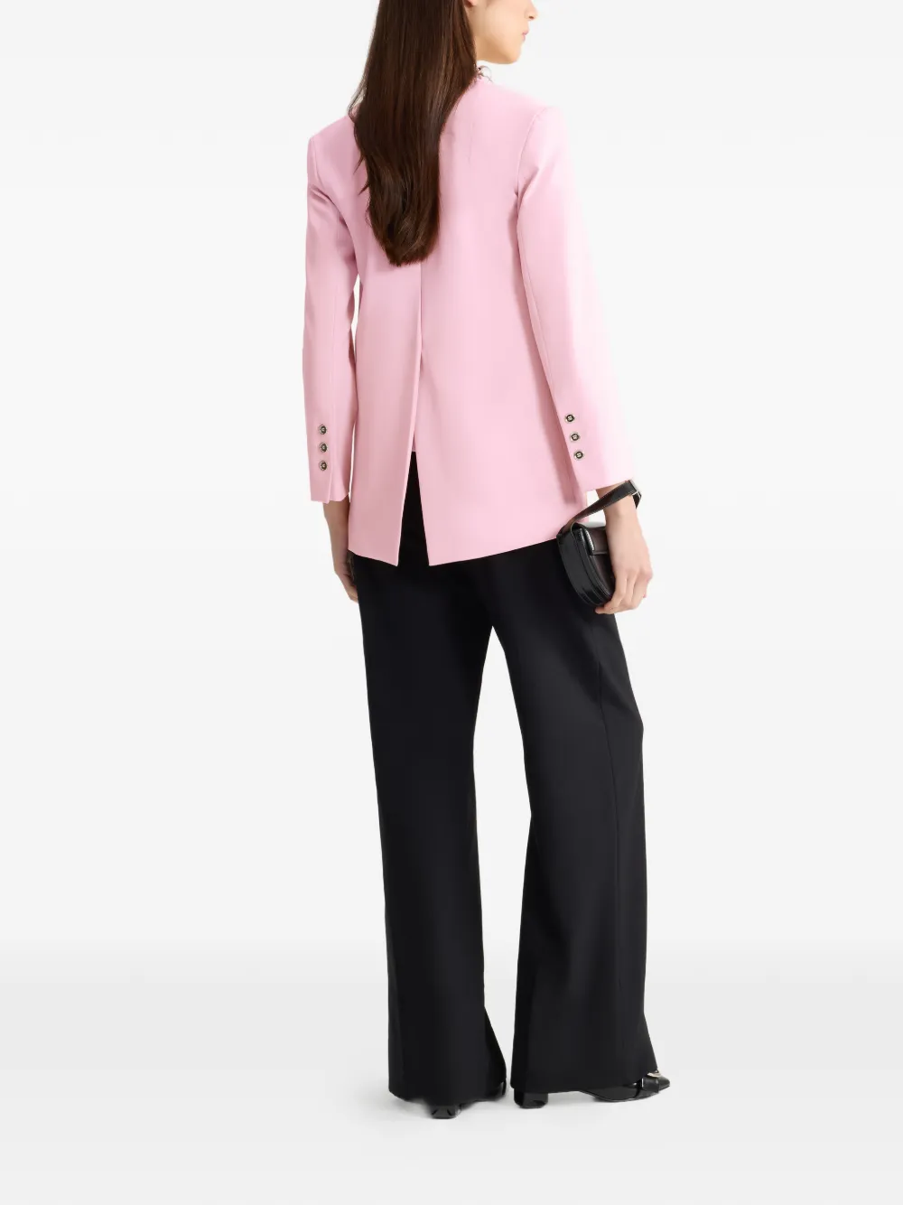 Double-Breasted No Collar Blazer