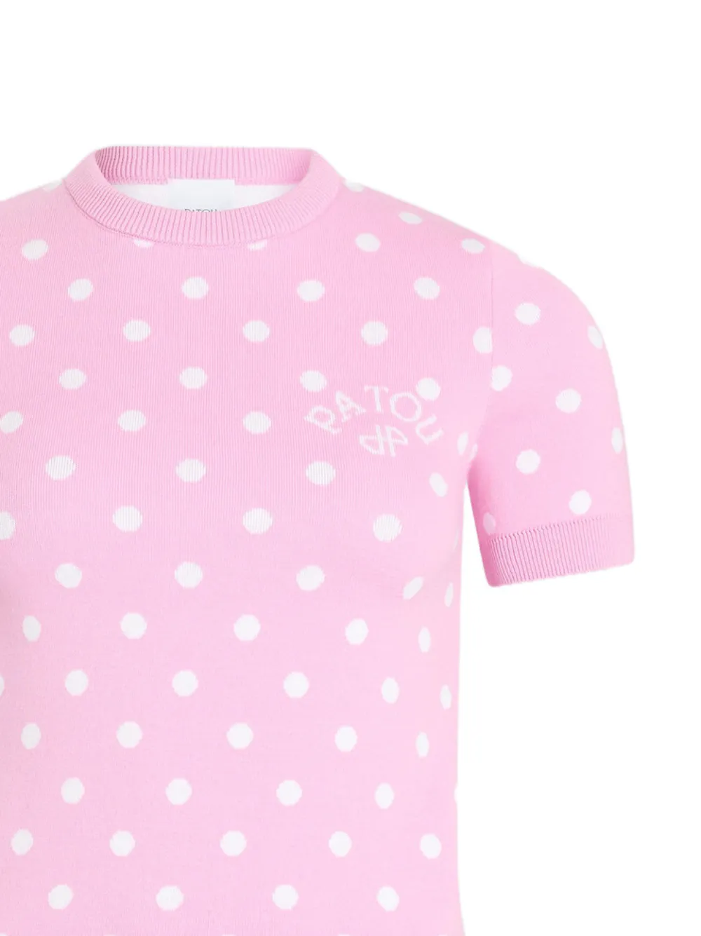  Patou Polka-dot Knitted Top - Pink 