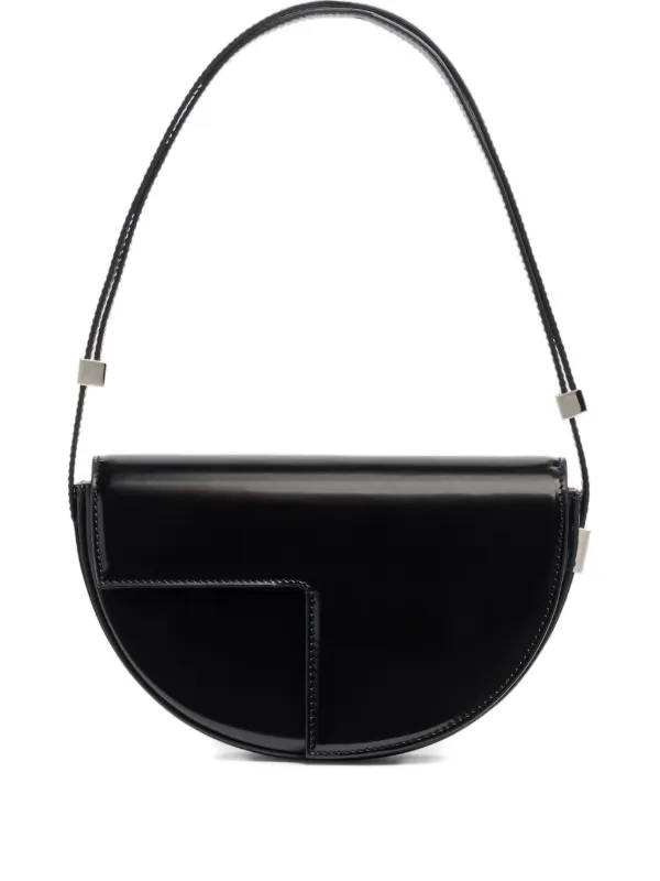 Patou Le Petit Logo-patch Shoulder Bag in Black