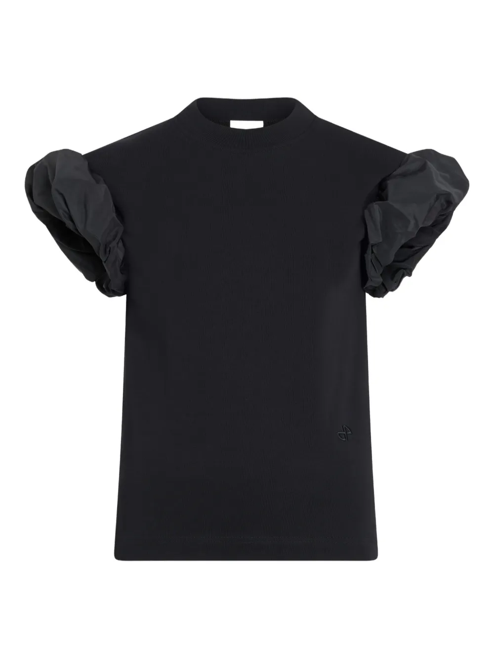 Patou T-shirt con maniche in faille - Nero
