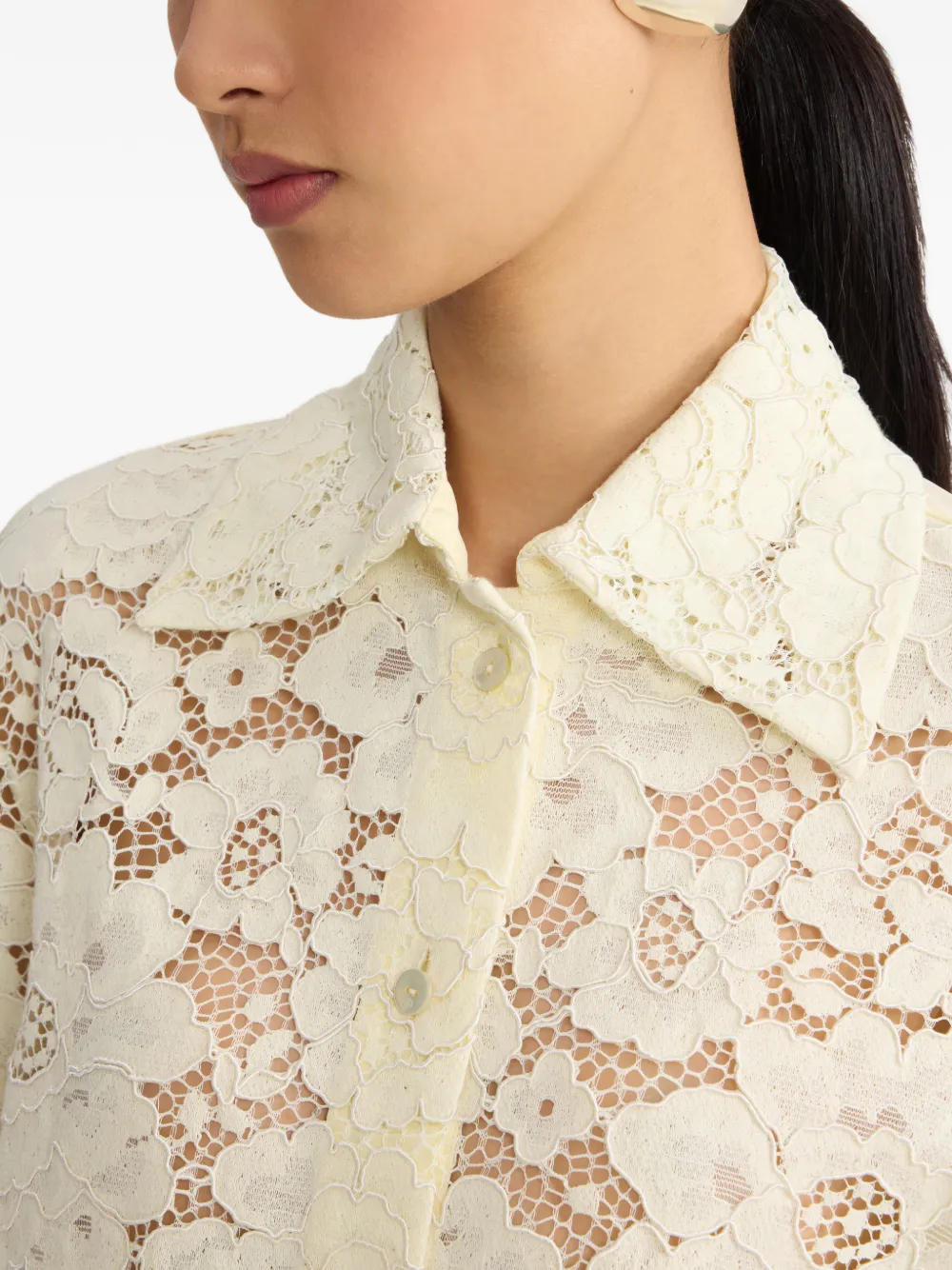 Patou Kanten blouse Geel