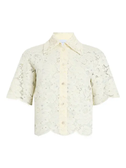 Patou lace short-sleeves shirt