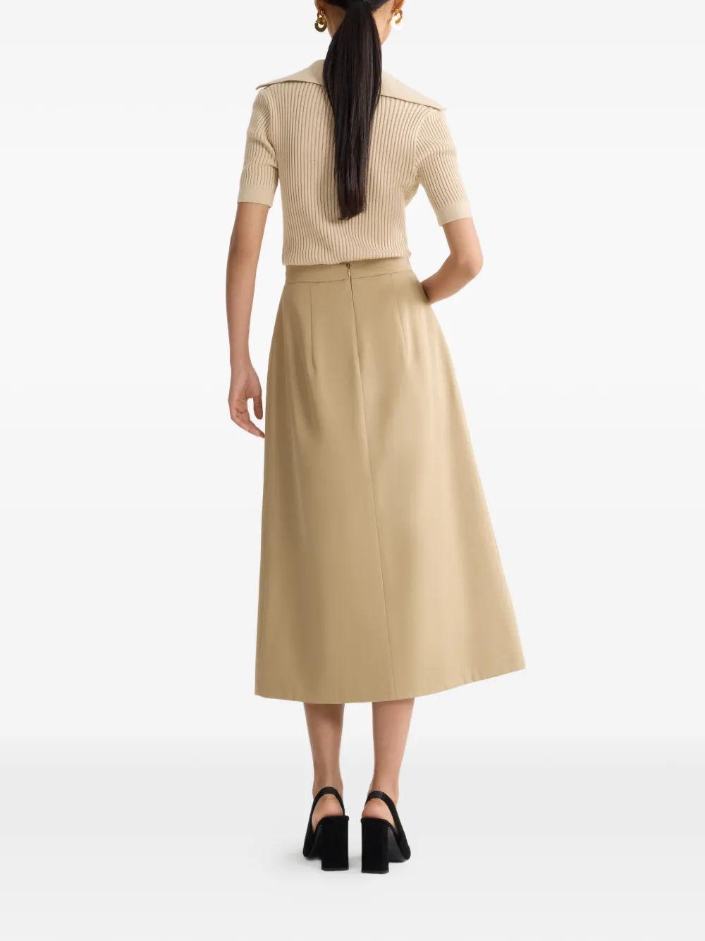  Patou Button-fastening Midi Skirt - Neutrals 