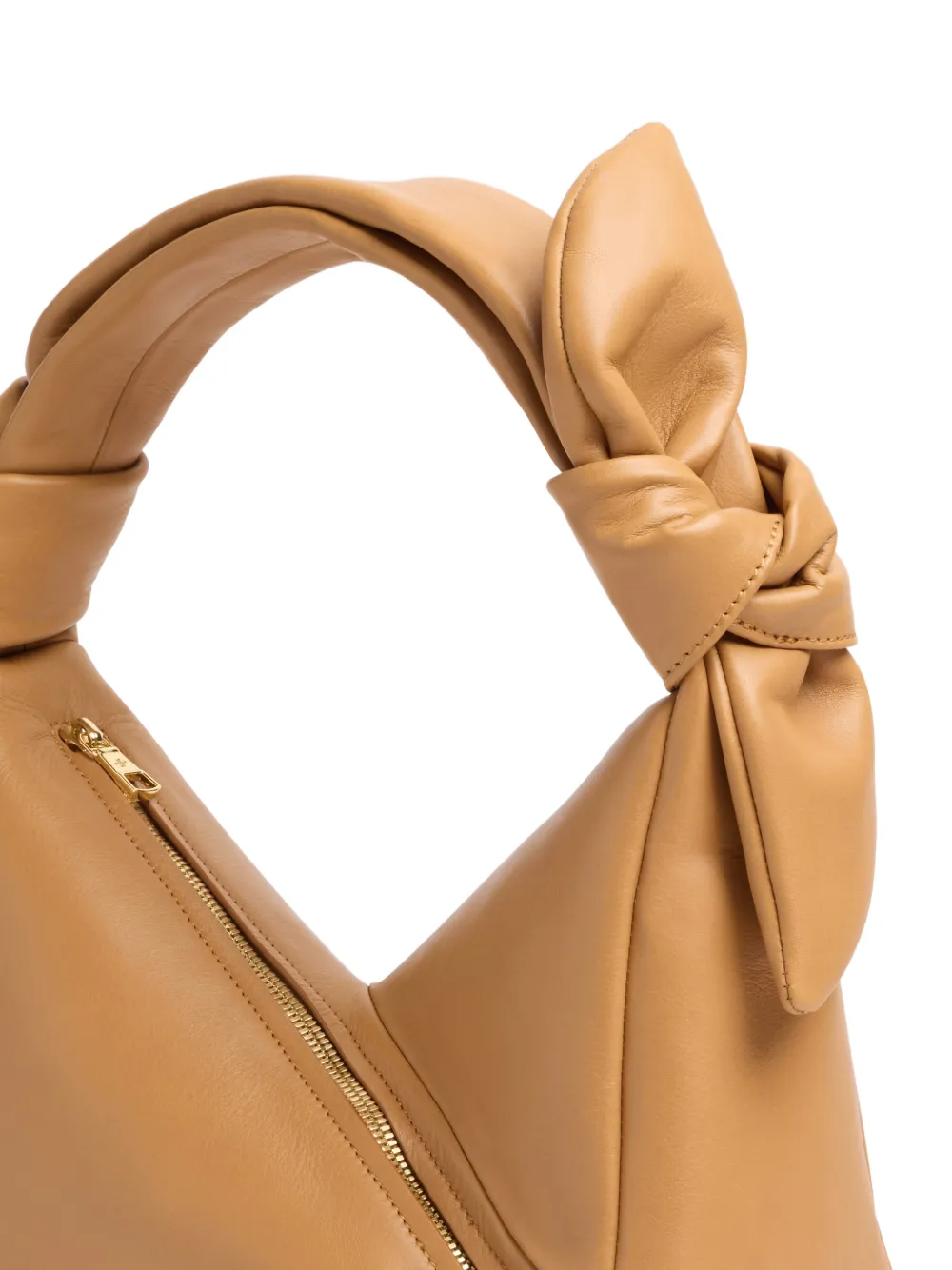 Patou Bonbonnette Knot-detail Shoulder Bag in Brown, view 3