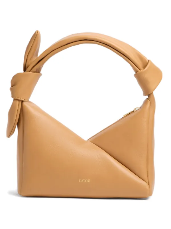 Patou Bonbonnette Knot-detail Shoulder Bag in Brown