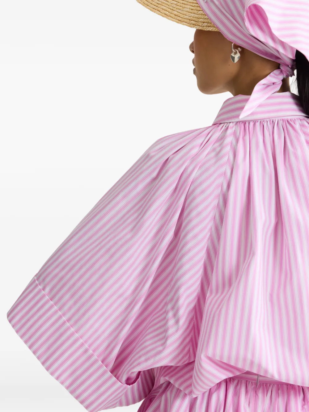 Patou Cropped gestreept shirt Roze