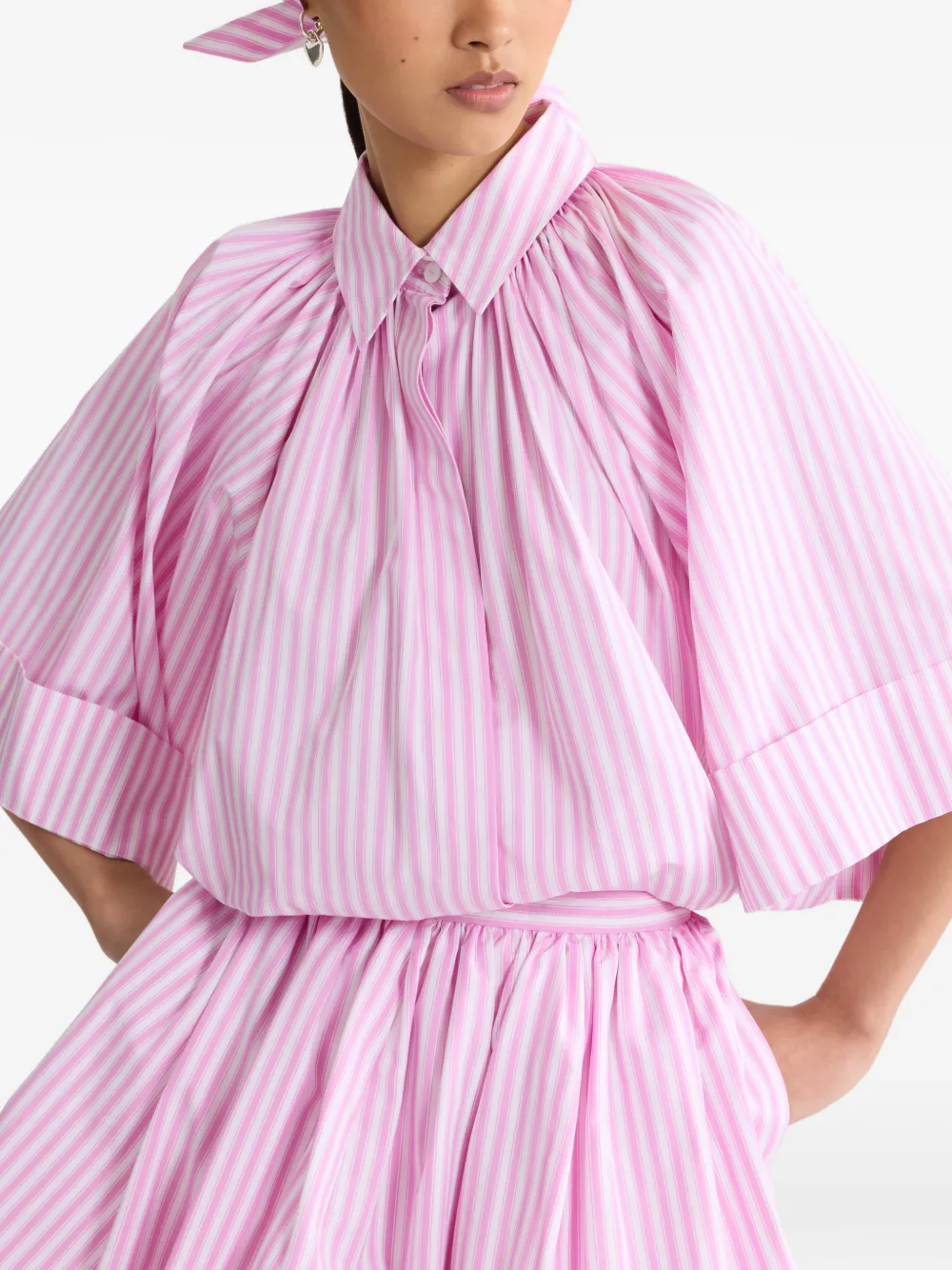 Patou Cropped gestreept shirt Roze