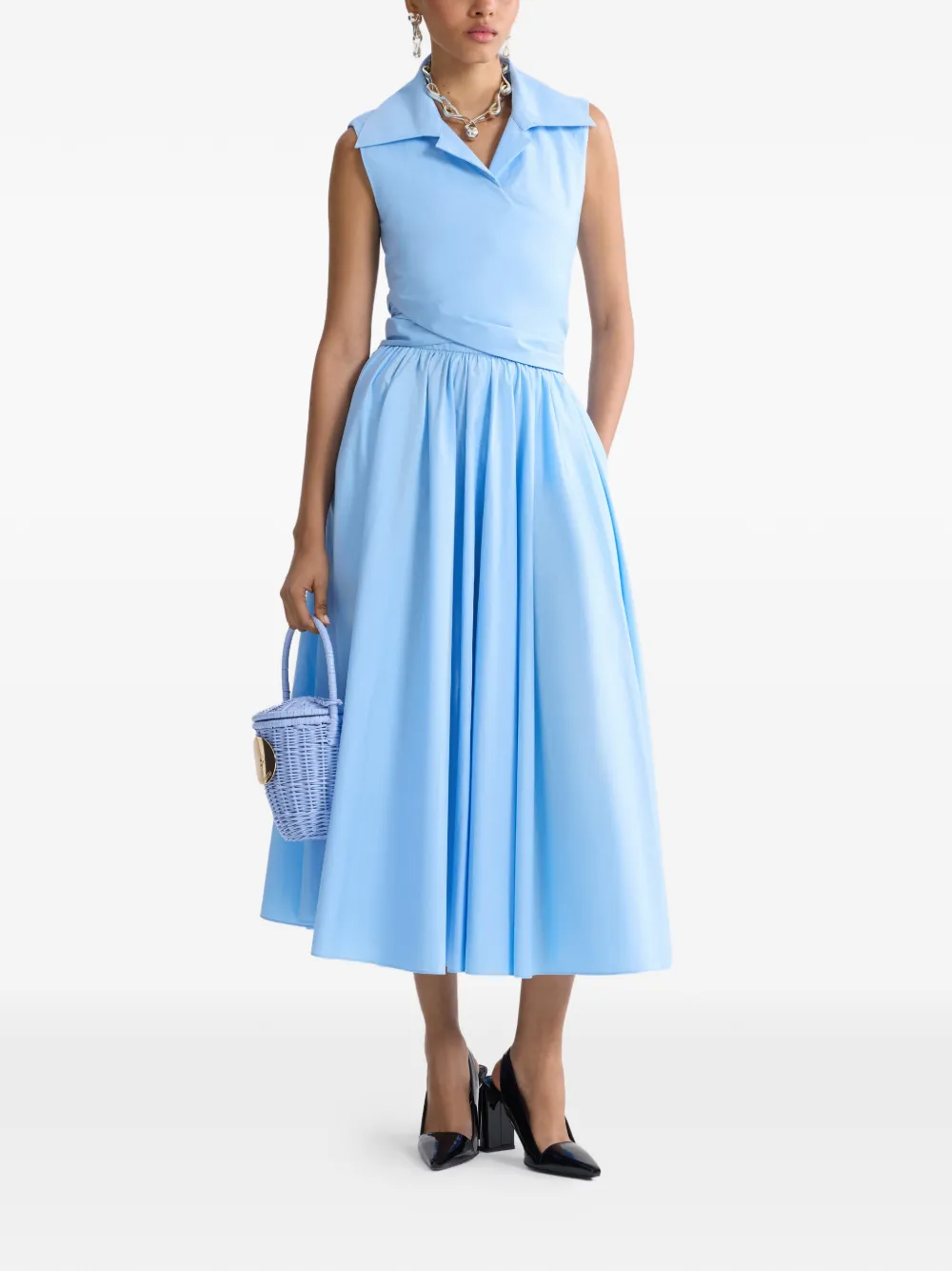  Patou Draped Midi Dress - Blue 