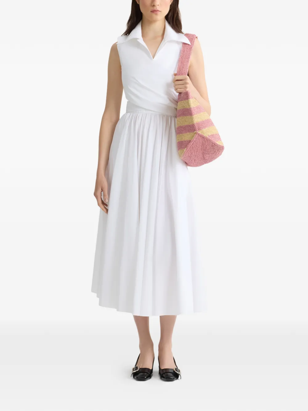  Patou Draped Midi Dress - White 