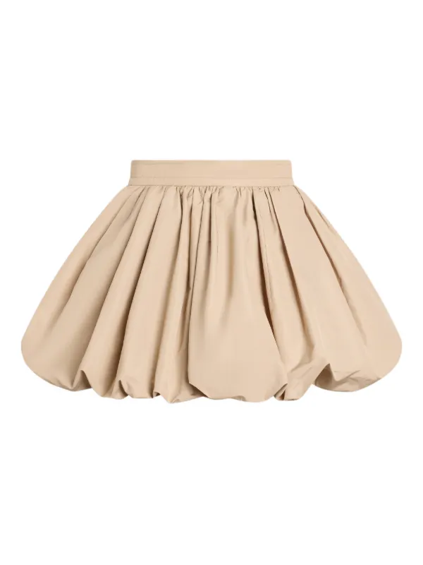 Patou Bloomer Mini Pleated Skirt in Neutrals