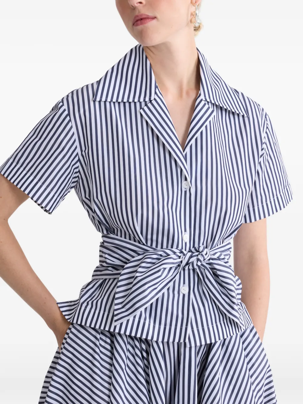 Patou Geknoopte blouse met strepen Wit