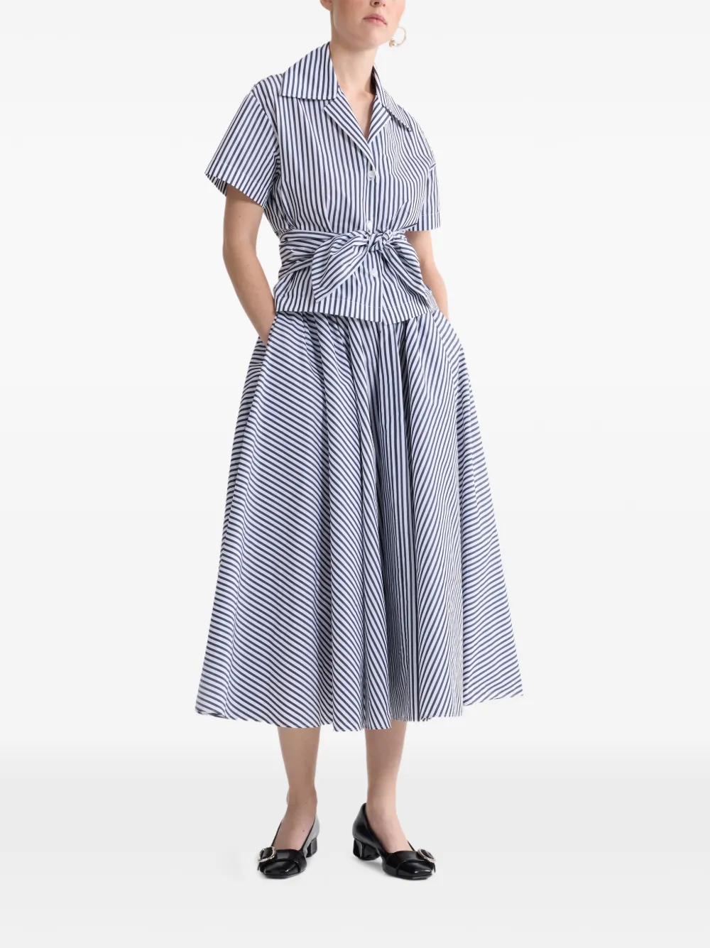 Patou Geknoopte blouse met strepen - Wit