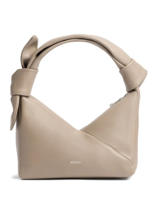Patou Bonbonnette Knot-detail Shoulder Bag in Neutrals
