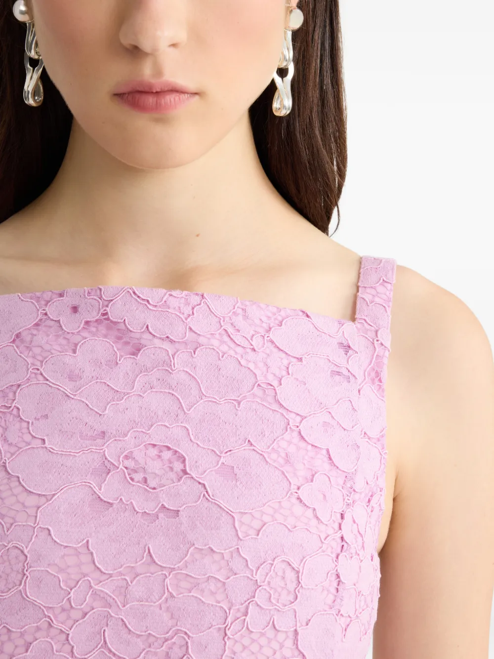 Patou Midi-jurk met kant Roze