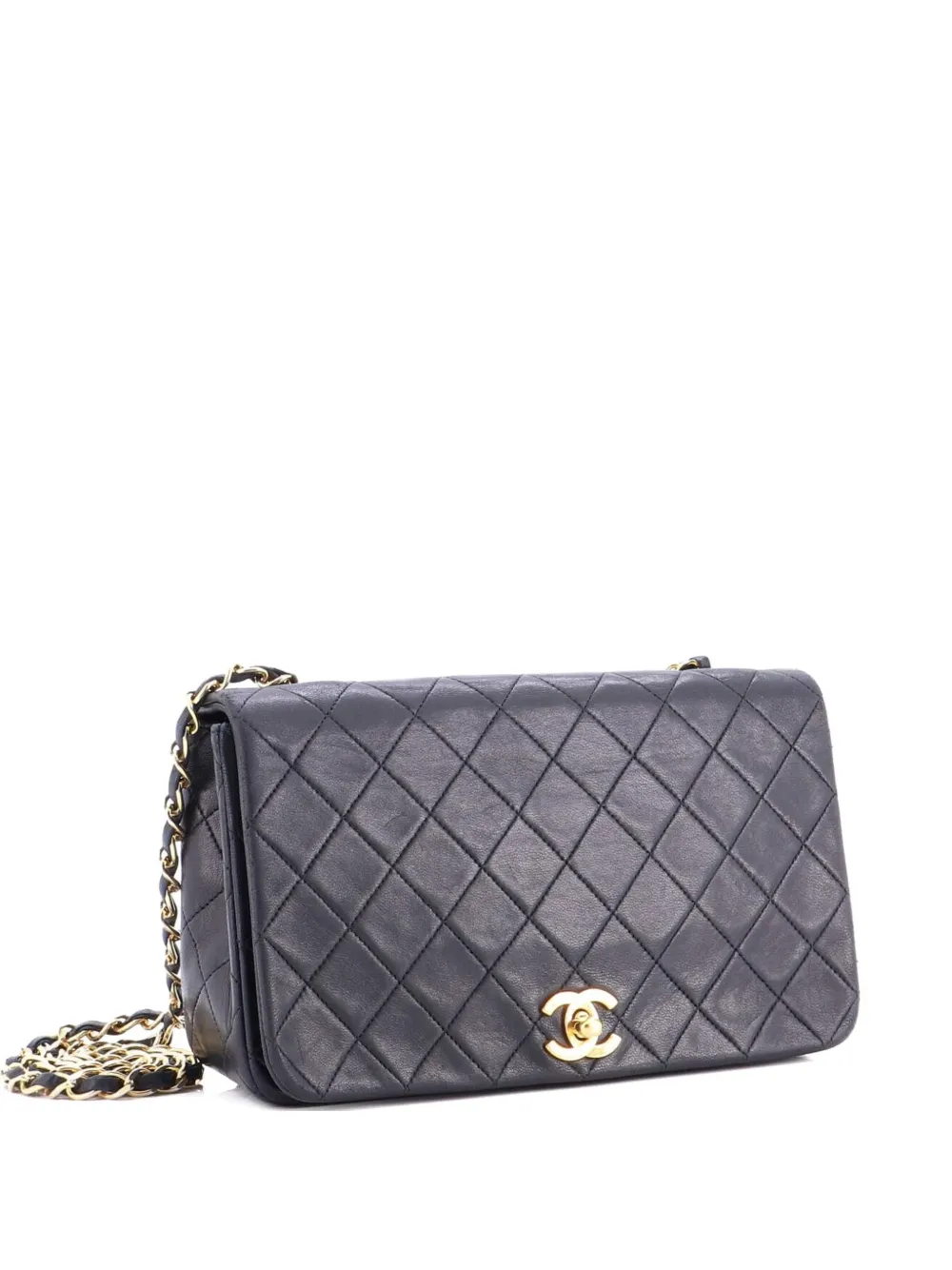 CHANEL Pre-Owned Full Flap Bag Quilted Lambskin Medium shoulder bag - Nero