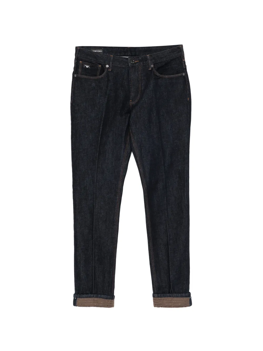 Emporio Armani five-pockets logo-plaque jeans - Blu