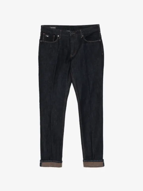 Emporio Armani five-pockets logo-plaque jeans 