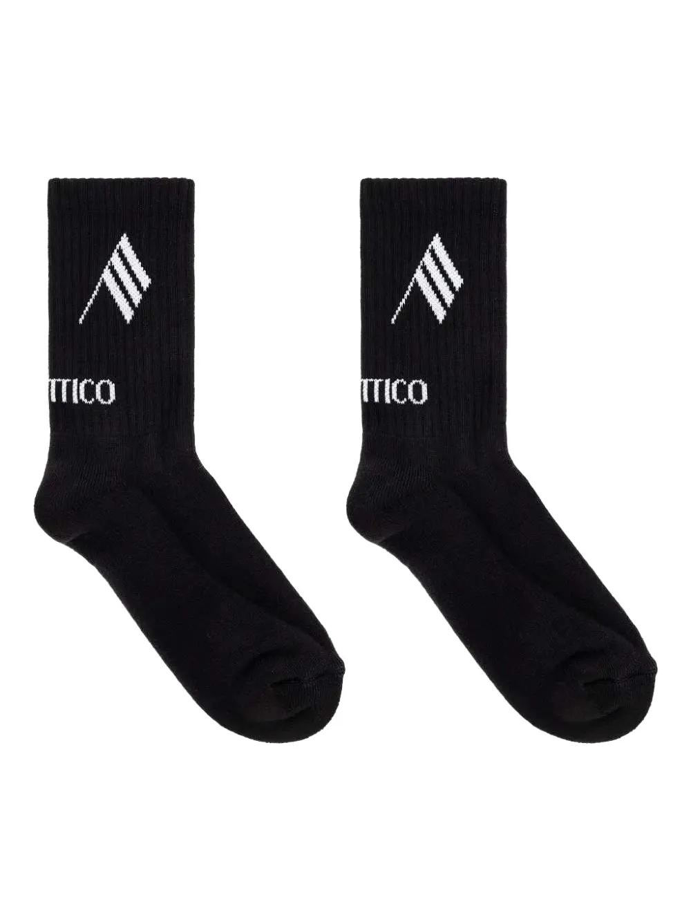 The Attico logo-detail ribbed socks - Nero
