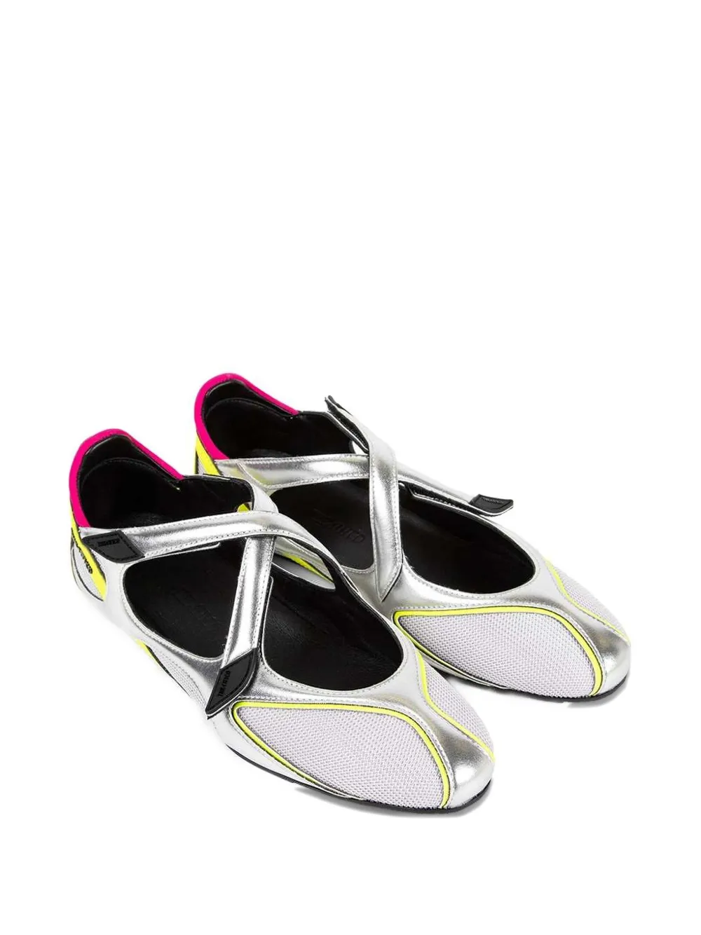 The Attico Floor 01 holographic ballet flats Zilver