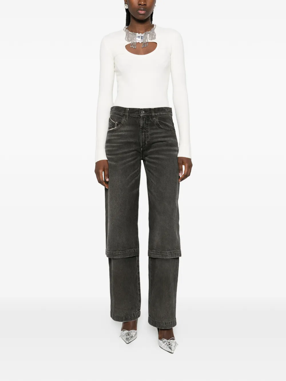  The Attico Layered-effect Jeans - Black 
