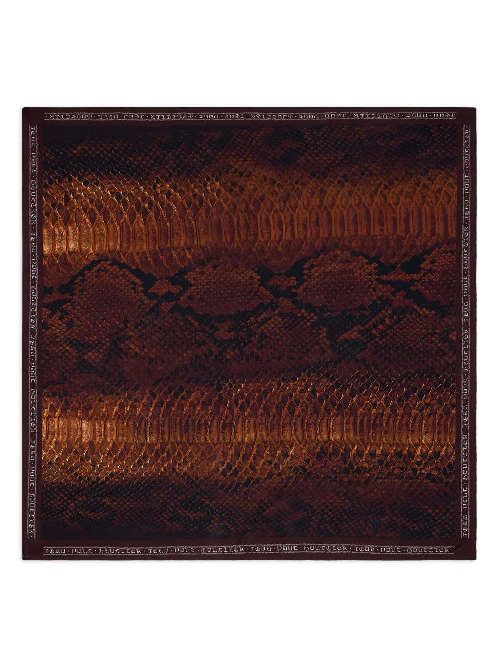 Jean Paul Gaultier python print silk scarf - Marrone