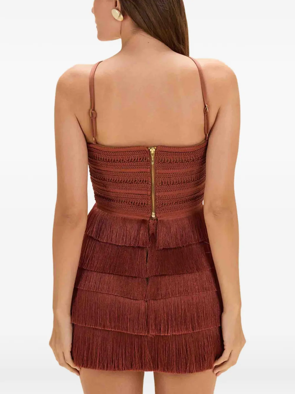  Patbo X  Coelho Amber Fringed Top - Brown 