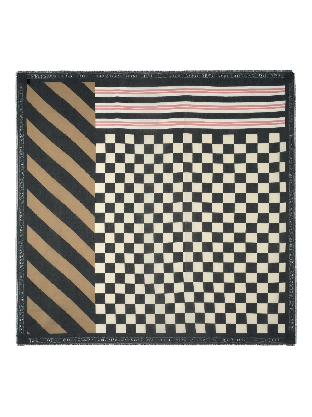 Jean Paul Gaultier patchwork cotton scarf - Nero