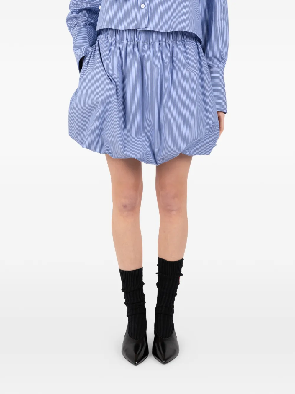 Société Anonyme striped gathered mini skirt - Blu