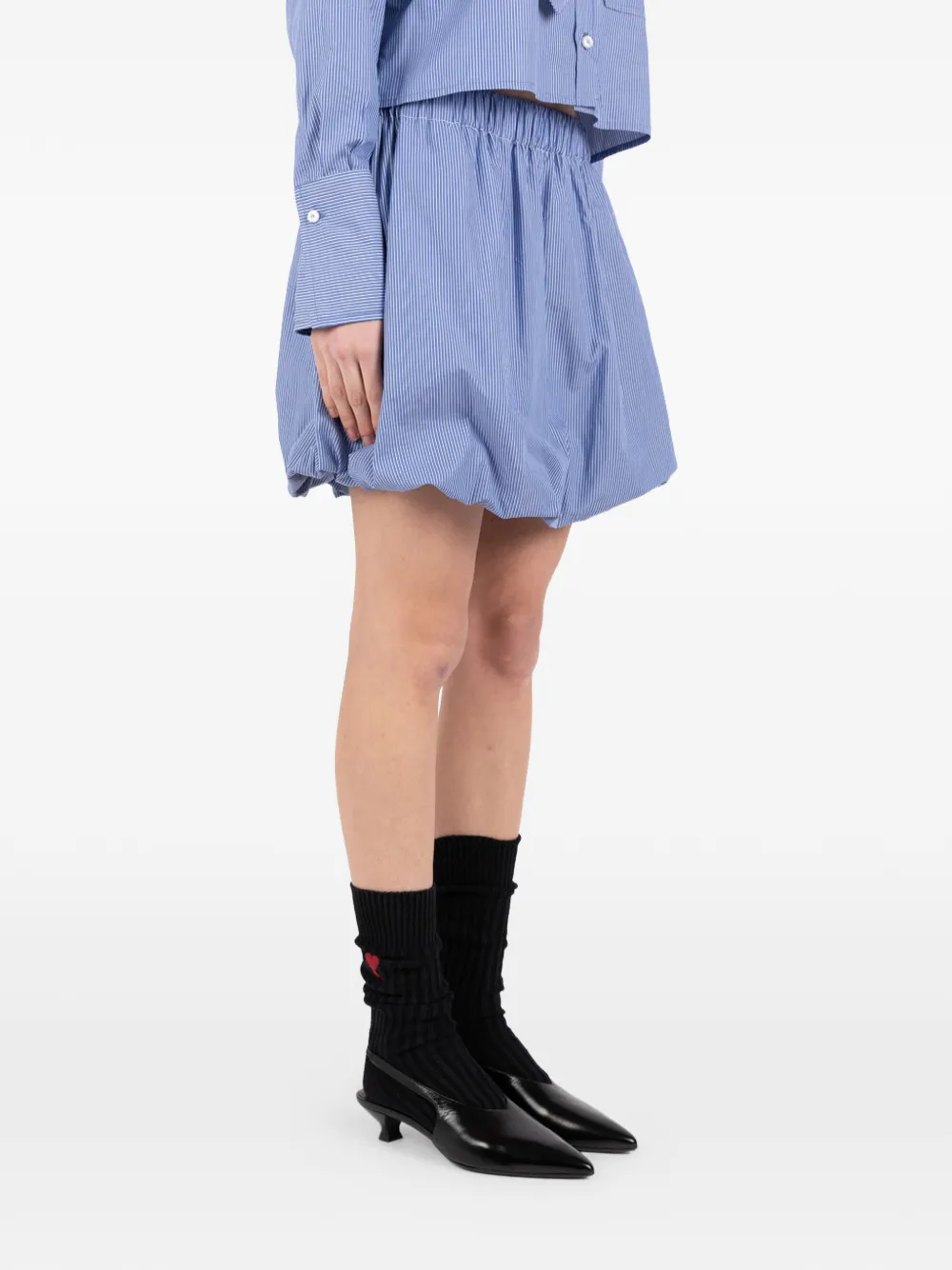  Société Anonyme Striped Gathered Mini Skirt - Blue 