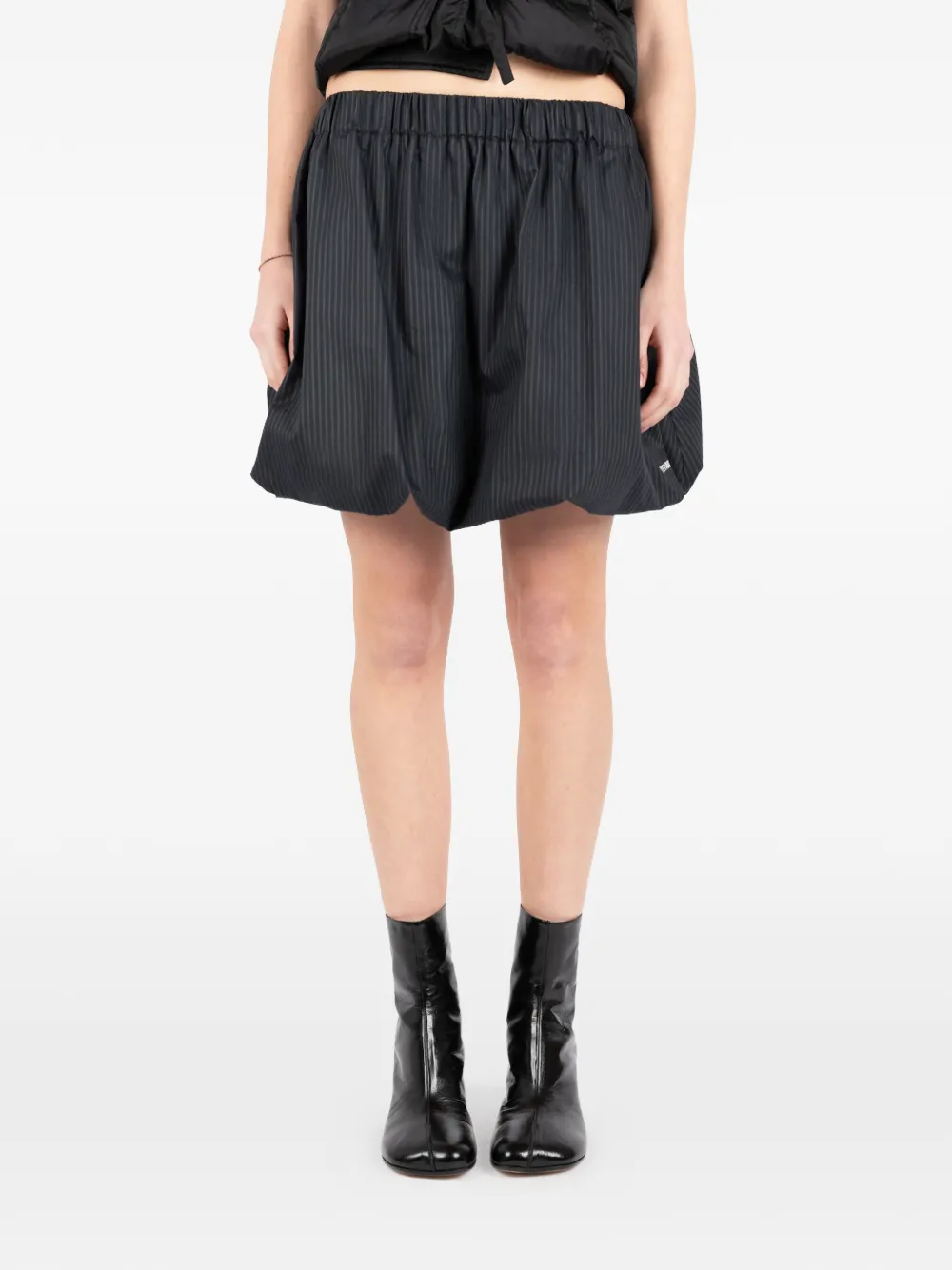  Société Anonyme Striped Gathered Mini Skirt - Grey 