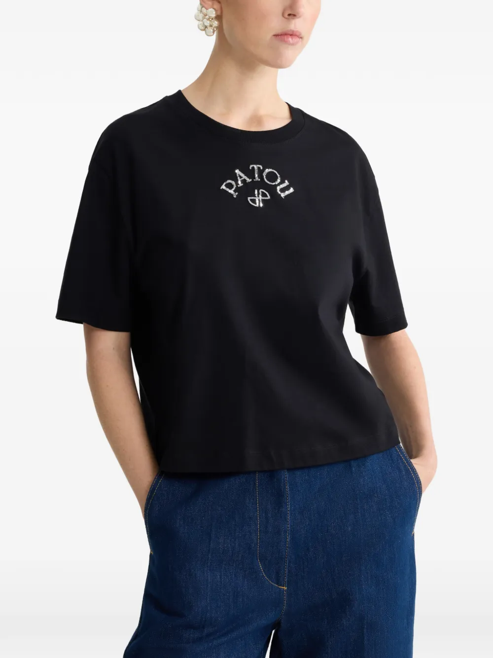 Patou T-shirt met logo Zwart