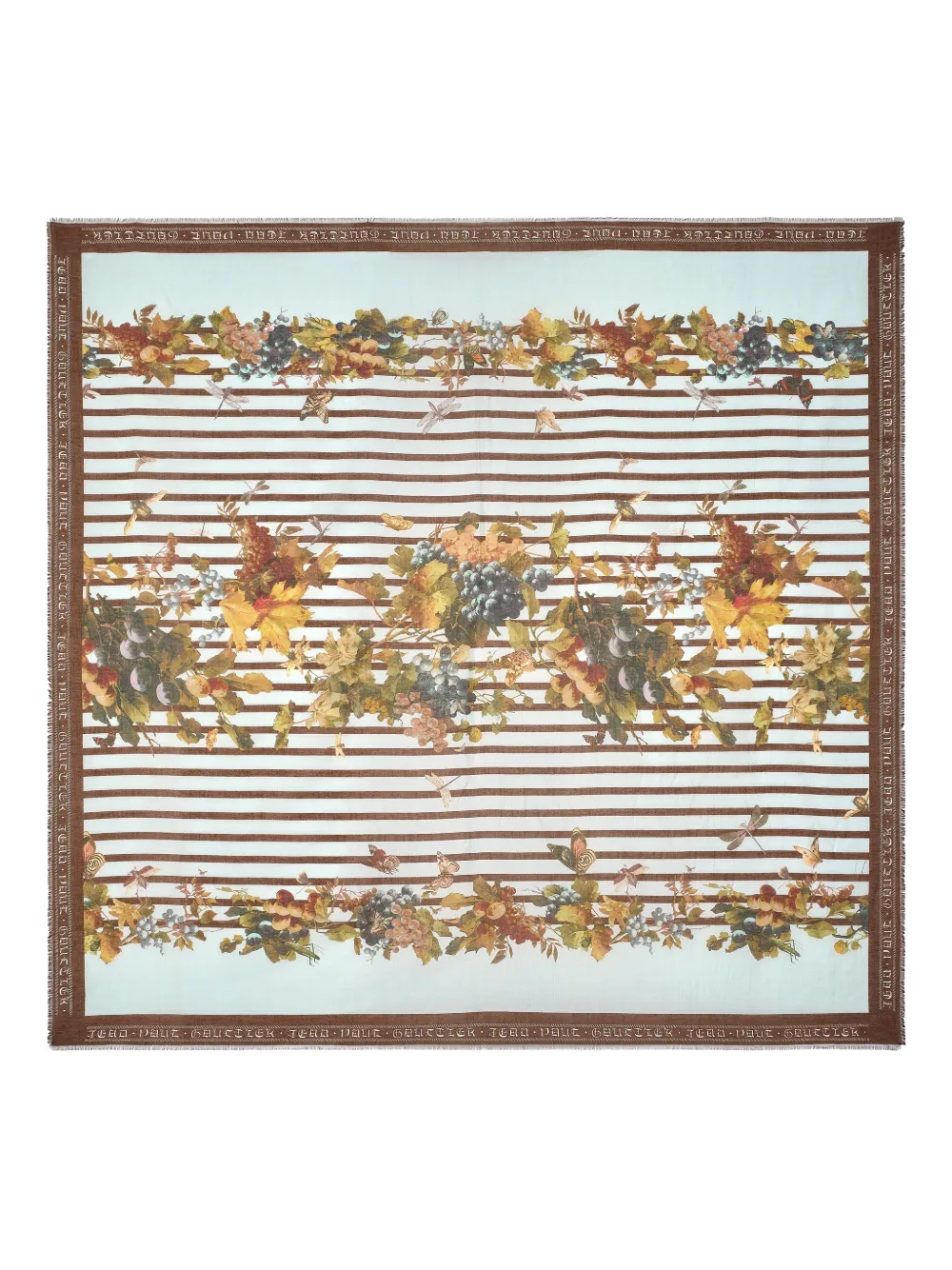 Jean Paul Gaultier striped floral scarf - Blu