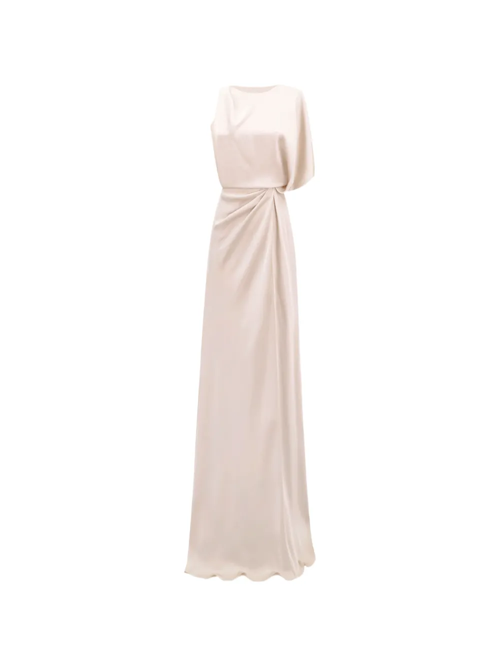 Gemy Maalouf asymmetrical-neckline draping maxi dress - Toni neutri
