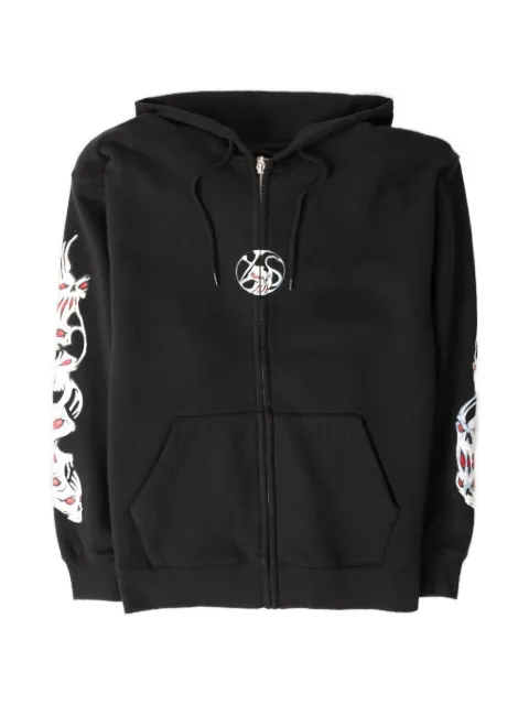 YARDSALE zip screen-printed hoodie