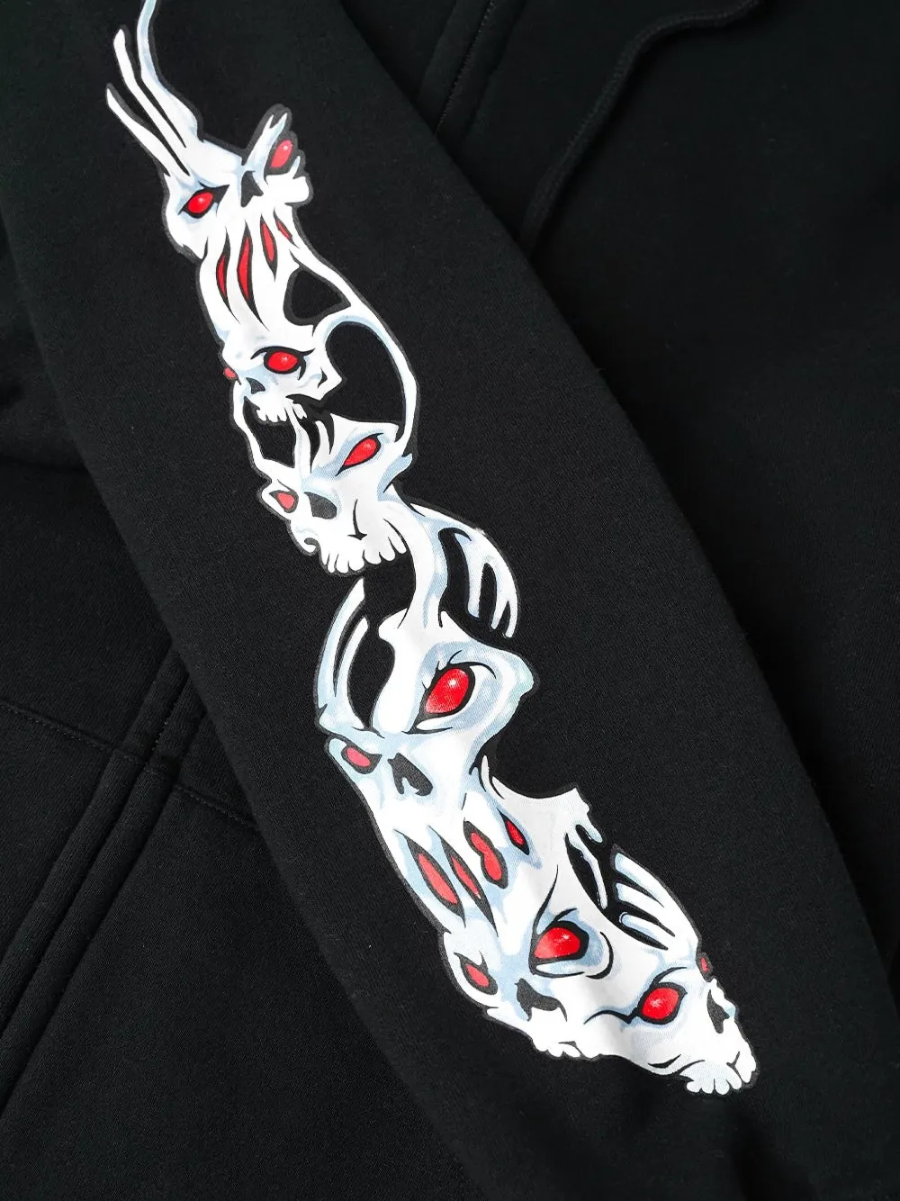YARDSALE Zip screen-printed Hoodie | Black | FARFETCH