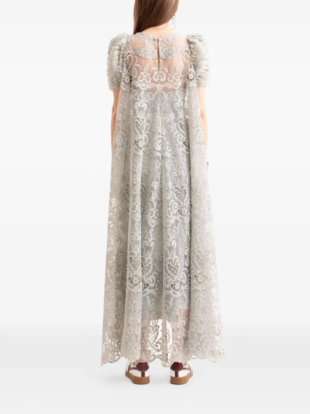 Gemy Maalouf Midi-jurk met borduurwerk - Grijs