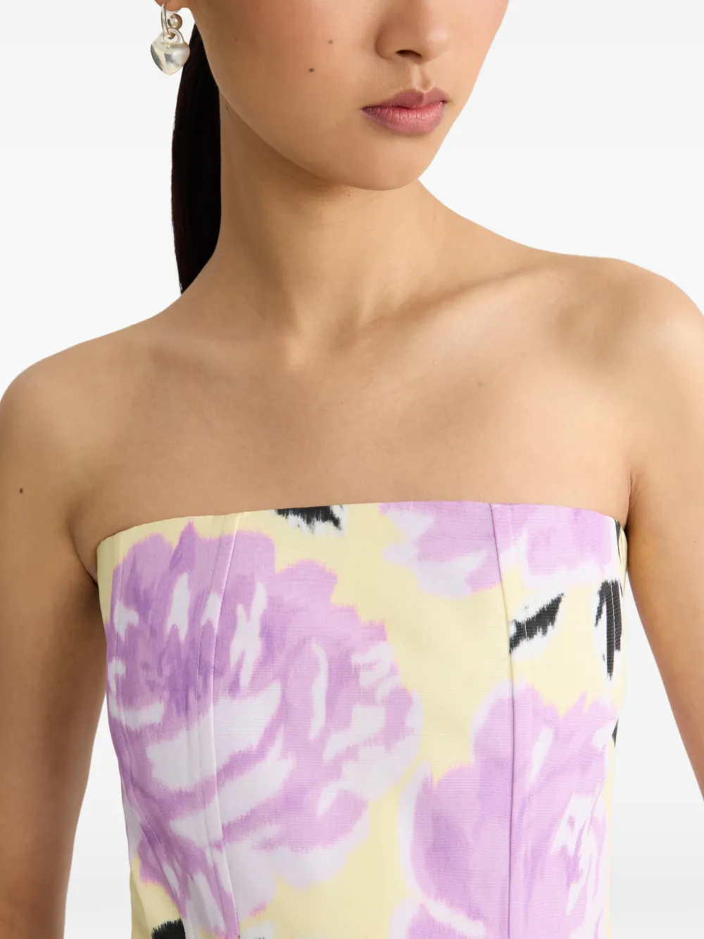 Patou Mini-jurk met bloemenprint Geel