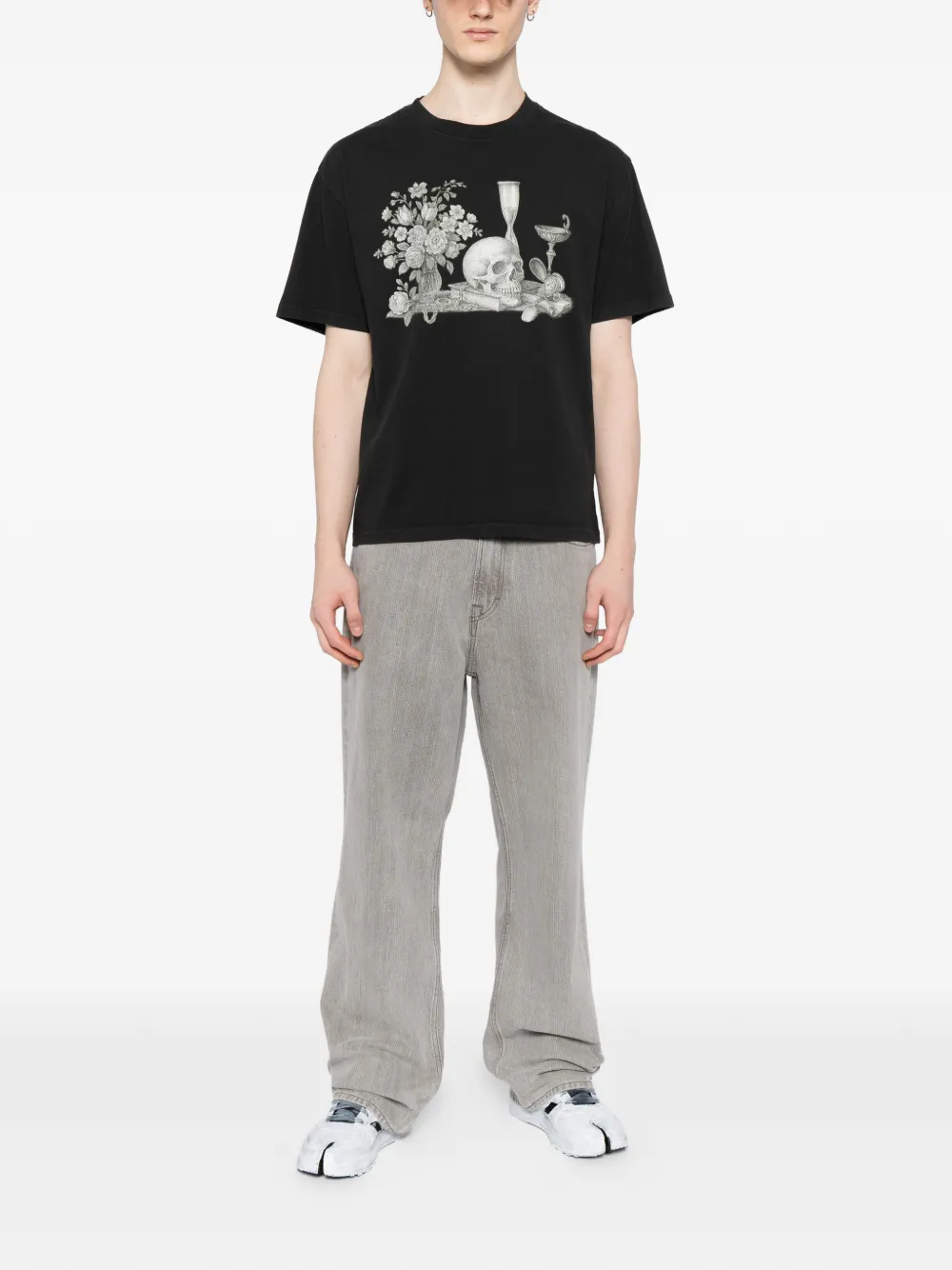 Melt graphic-print T-shirt - Zwart