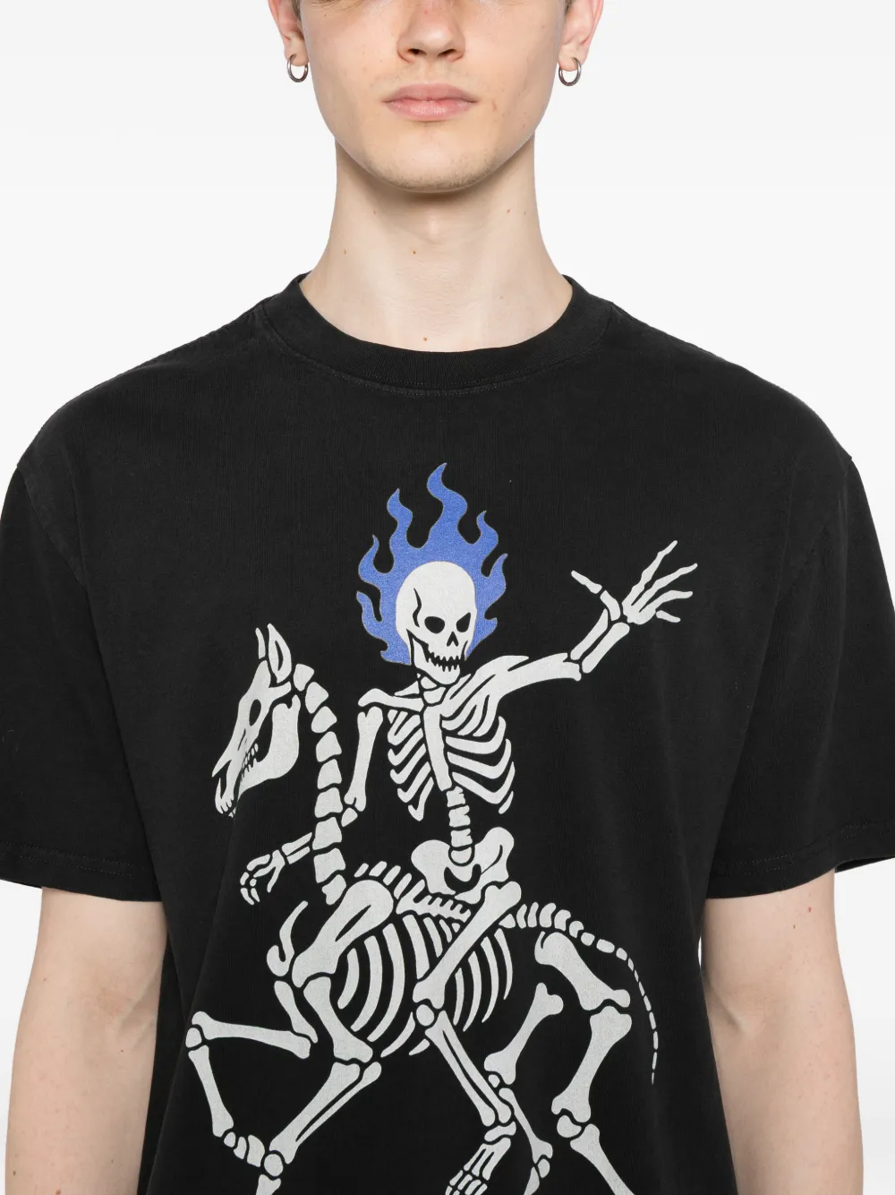 Melt T-shirt met grafische print Zwart