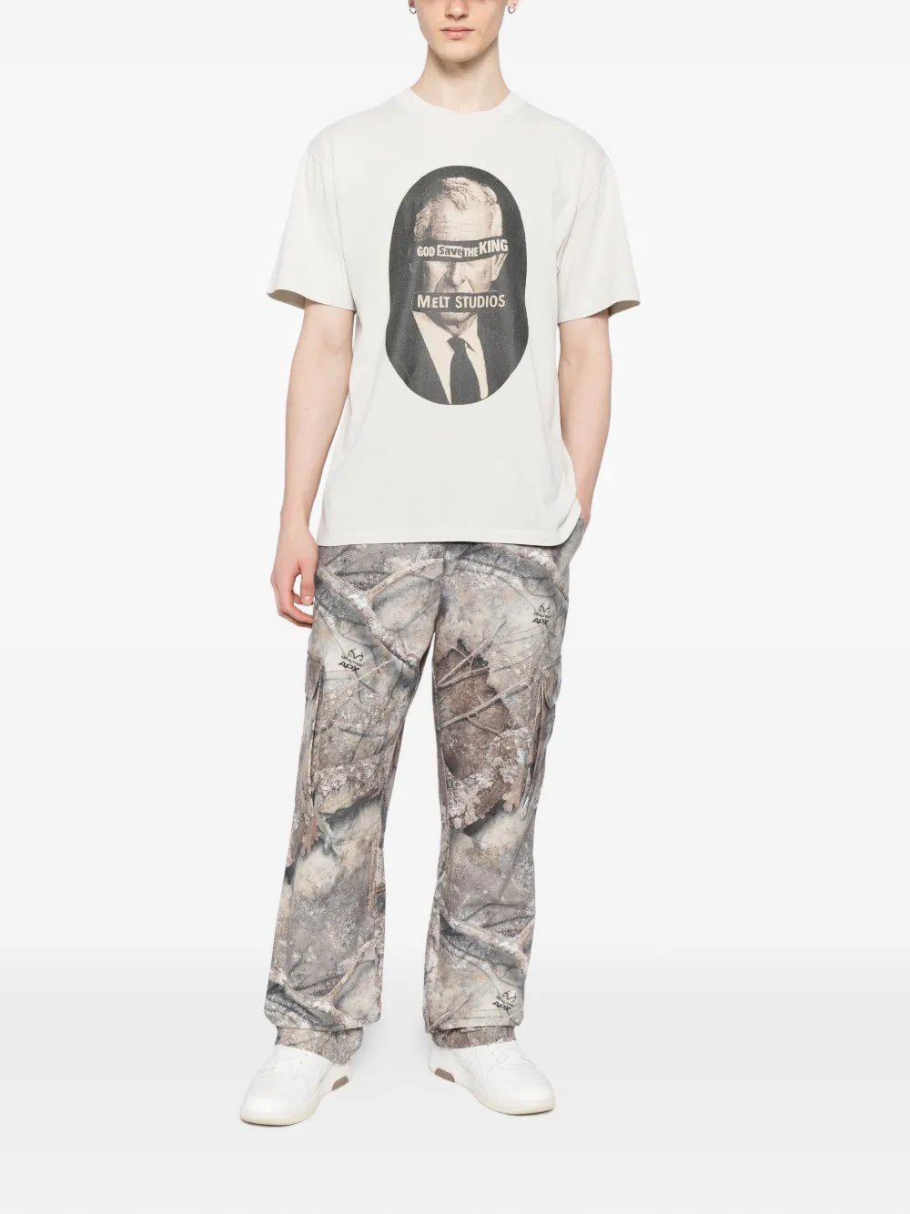 Melt slogan-print T-shirt - Beige